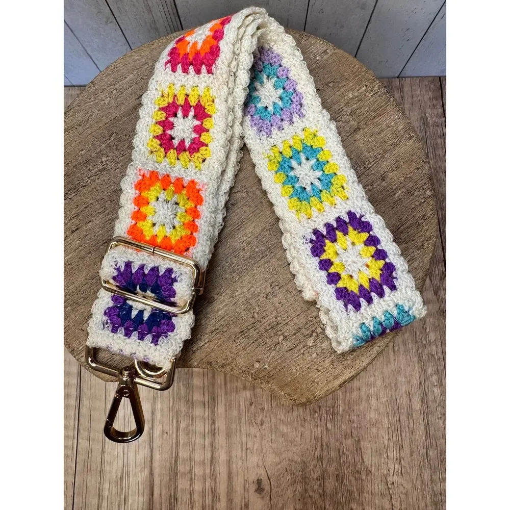 Colorful Quilt Boho Purse Strap Wide Bag Strap Boho Crossbody Purse Strap